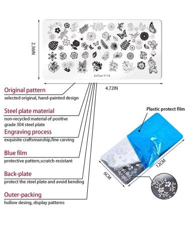 Runrayay Flower Nail Art Stamping Plates - Rose Butterfly & Bird Manicure Templates for DIY Printing | Fashion Print Tools for Women & Girls - Buy Online on GoSupps.com