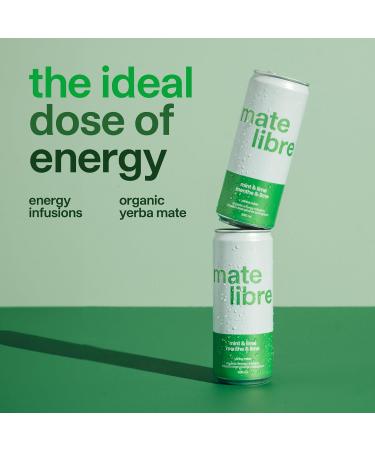 MATE LIBRE Mint & Lime Organic Yerba Mate Infusion Sparkling Clean Energy Drink 60mg Caffeine from Yerba Mate Leave 330ml (Pack of 12) Mint & Lime 330ml (12 Pack) - Buy Online on GoSupps.com