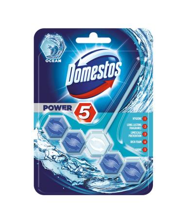 Domestos - Power 5 Toilet Rim Block Ocean - 1 Piece Pine 1 Count (Pack of 1)