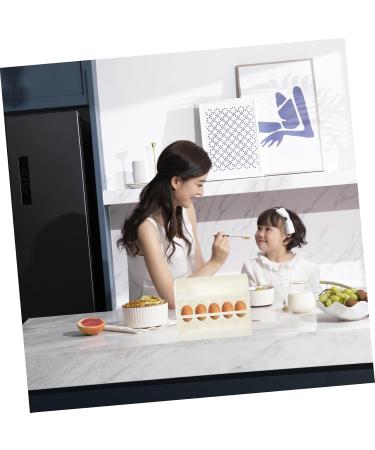 Healeved Egg Storage Box Container with Lid Plastic Eggs Refrigerator Egg Trays Egg Holder Desktop Egg Plate White 25.5X21.5X10CM - Buy Online on GoSupps.com