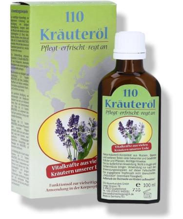 Herbal Oil 110 - strong and invigorating for the body - 100% natural plant formula for massage body care and fragrance.