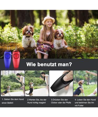 Diyife 3-Pack Clicker Whistle for Dogs | 2-in-1 Professional Training Tool for Pets - Black Red Blue - Buy Online on GoSupps.com