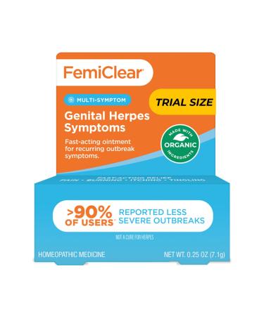 FemiClear Multi-Symptom Relief - Formulated with All-Natural and Organic Ingredients - 0.25 Ounce Tube