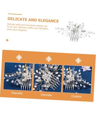 Didiseaon Bridal Pearl Comb Rhinestone Hair Comb Rhinestone Hair Clip Hair Accessories for Bride Bridal Hair Clip Bridal Headpiece Barrettes for Girls Women's Manual Abs Hair up - Buy Online on GoSupps.com