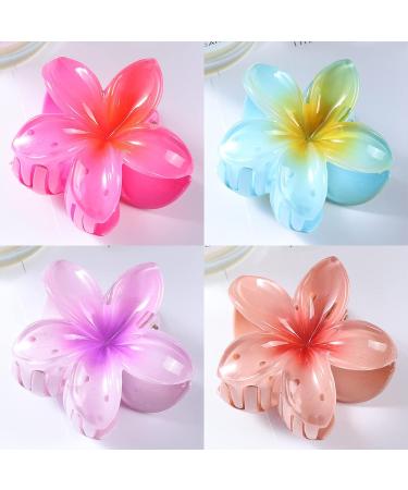 8 Pcs Colorful Plumeria Hawaiian Flower Hair Claw Clips for Women - Strong Hold Nonslip Jaw Clips for Long, Thin, Thick, Curly Hair - Luau, Beach Wedding, Birthday Party Supplies - Buy Online on GoSupps.com