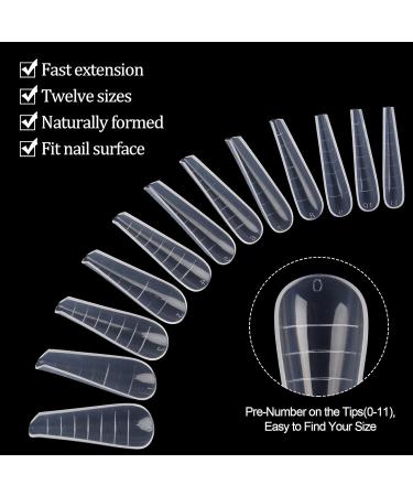 Kalolary Clear Gel Nail Mold 120Pcs | Acrylic Nail Forms 12 Sizes | Nail Tips Clips for Quick Building - Buy Online on GoSupps.com