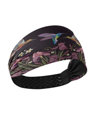 Sports Headbands for Women  Breathable Hair Bands  Elastic Headbands  Quick Dry Head Bands Hummingbird Flower