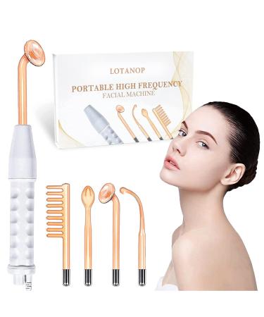 High Frequency Facial Machine-with 4 Pcs Glass Tubes, Portable Handheld High Frequency Facial Wand, Home Face Skin Wand
