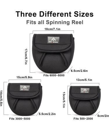 PFIERSO 3Pcs Fishing Reel Covers - 3 Sizes Protective Case for Spinning, Baitcasting, Trolling Reels - Fits 1000-8000 Series - Fishing Bag Accessories - Buy Online on GoSupps.com