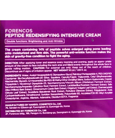 FORENCOS Peptide Redensifying Intensive Face Night Cream 1.69 fl oz - Buy Online on GoSupps.com