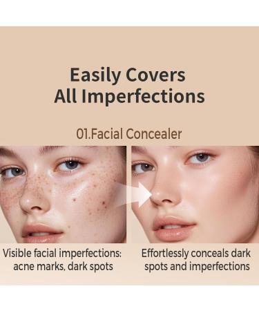  Fravsiu Waterproof Blemish Concealer Long Lasting Full Coverage Cream Interactive Lightweight Facial Primer 6g Skin Foundation Ideal for Women and Men Everyday Makeup - Buy Online on GoSupps.com