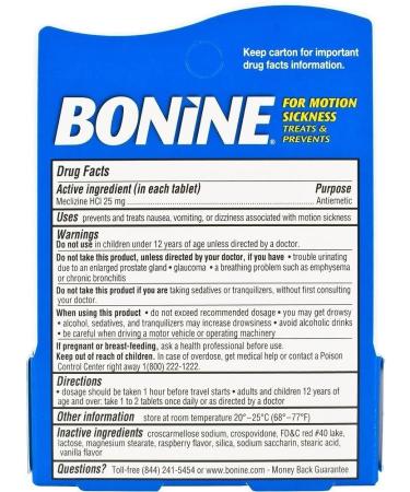 Bonine Travel Packet Dispenser 12 Chewable Raspberry Tablets - Convenient Travel Size - Buy Online on GoSupps.com