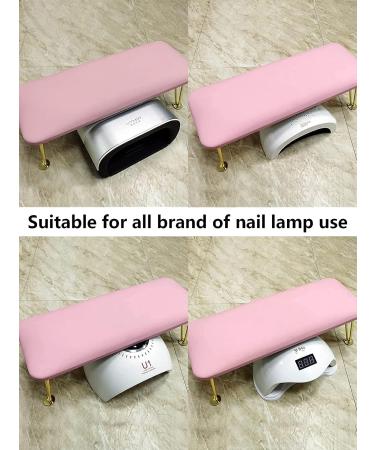 Nail Arm Rest for Acrylic Nails - Microfiber Leather Hand Cushion for Nail Techs - Soft Hand Pillow with Stainless Steel Stands - Pink - Buy Online on GoSupps.com