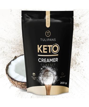 Tulipans MCT Creamer Classic for Keto-Coffee |Keto coffee Creamer without added sugar |Keto Creamer for coffee Primal Coffee Porridge Shakes & Keto Snacks more |200 g of coffee white powder
