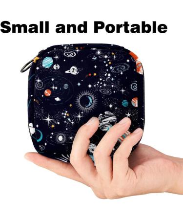 Stylish Menstruation Pad Bag with Zipper - Galaxy Space Design for Women & Girls | Tampon & Napkin Storage - Buy Online on GoSupps.com