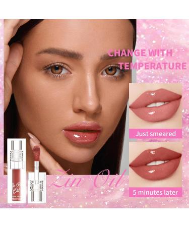 Color Changing Lip Oil - Magic Moisturizing Glow Lipstick | Hydrating & Plumping | Long Lasting Non-Sticky Primer | #04 0.12 Fl Oz - Buy Online on GoSupps.com