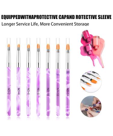 Hanyousheng 7-Piece UV Gel Brush Set for Nail Art | Perfect for Gel Nails & Acrylics | Professional Nail Gel Brushes - Buy Online on GoSupps.com