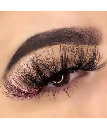 KSYOO Pink 3D Fluffy Volume Mink Lashes 12-20mm - Long Strip False Eyelashes for Party Makeup - 1 Pair - Buy Online on GoSupps.com