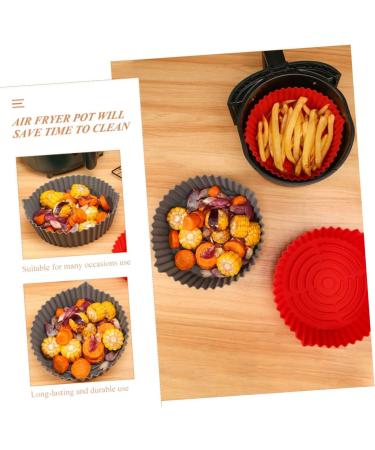 SHOWERORO Silicone Air Fryer Air Fryer Pan Non Stick Baking Pan Silicone Liners for Air Fryer Liner for Bottom of Oven Washable Grey 19X19X6CM - Buy Online on GoSupps.com