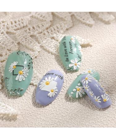 5D Embossed Flower Nail Art Stickers - Colorful Spring Summer Decorations for DIY Nails - Buy Online on GoSupps.com