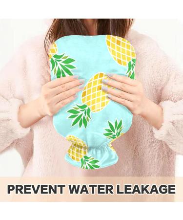 Pineapple Hot Water Bottle with Cover - 1L BPA Free Small Hot Water Bag for Pain Relief | Headache Neck & Shoulders Relief - Buy Online on GoSupps.com