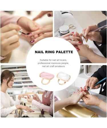 Veemoon Palettes de M lange Nail Art R sine Forme Bague Lot de 2 Plateau pour Manucure Professionnelle et Salons Ongles - Buy Online on GoSupps.com
