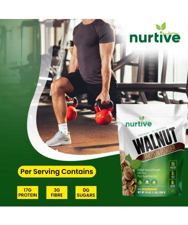 Walnut Protein Powder - Vegan Gluten-Free Omega-3 Rich - 20 Servings - Ideal for Smoothies & Baking - Non-GMO Antioxidant Boost - Buy Online on GoSupps.com