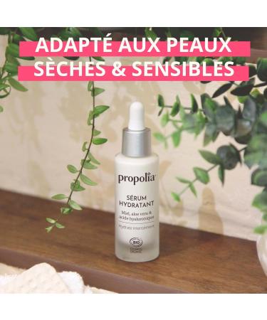 PROPOLIA - Organic - Moisturizing Serum - Dry & sensitive skin - Long-lasting hydration - Honey Aloe vera & Hyaluronic acid - Made in France - 30 ml - Buy Online on GoSupps.com