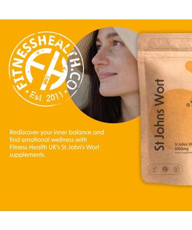 Fitness Health ST Johns Wort 1000MG Tablets | High Strength Supplement | Vegan Tablets & UK Made | High Strength St. John's Wort Supplement | (90 Tablets) 90 Count (Pack of 1) - Buy Online on GoSupps.com