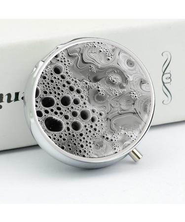Travel Pill Box | 3 Compartment Portable Pill Organizer | Small Round Medicine Case with Water Drops Design - Buy Online on GoSupps.com