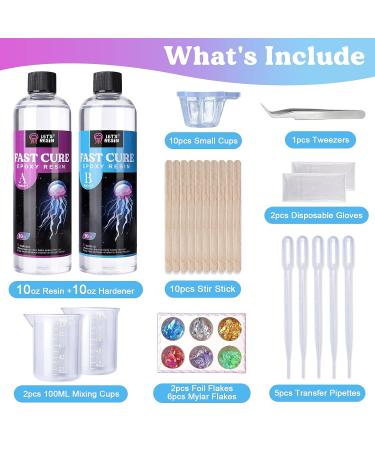 LET'S RESIN Fast Curing Epoxy Kit- 4 Hours Demold Time | 20oz Crystal Clear Resin for Art & Crafts | Includes Foil Flakes & Stir Stick - Buy Online on GoSupps.com