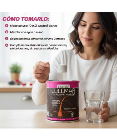  Drasanvi Drasanvi Collmar Hydrolyzed Marine Collagen + Biotin Keratin Selenium Zinc & Bamboo Extract | Weak & Fine Hair | High Dose 5000mg/day | 350g Powder 35 Days | Cherry Flavour - Buy Online on GoSupps.com