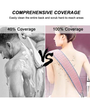 37 Exfoliating Back Scrubber with Handles - Body Exfoliator Bath Tool for Deep Scrubbing - Men & Women (Pink - Buy Online on GoSupps.com