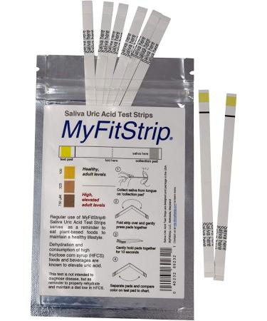 Uric Acid Test Strips - Track Dietary Influence on Inflammatory Uric Acid Levels | MyFitStrip 10 Pack Saliva Test Strips - Buy Online on GoSupps.com