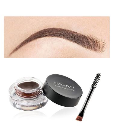 Eyebrow Cream Waterproof Eyebrow Gel Long Lasting Brow Pomade with Brush Natural Versatile Tinted Brow Gel Creates Natural Looking Brows for Holiday Parties Makeup (2#Dark brown)