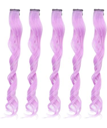 Clip Hair Curly Wig Colorful Hair Extension for Women for Prom Party (Purple) - Buy Online on GoSupps.com