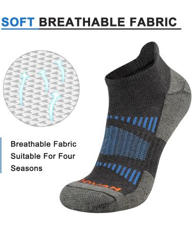 COOVAN 7 Pack Men's Ankle Socks - Athletic Low Cut Running Tab Socks, Breathable & Cushioned in Black - Buy Online on GoSupps.com