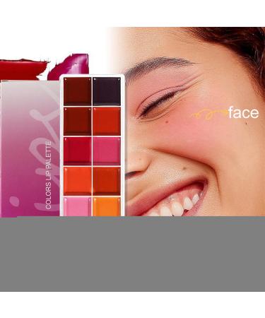 Lip Palette Makeup Eyeshadow Palette Highly Pigmented Long Lasting Moisturizing Lip Gloss Kit 12 Colors Vibrant Shades for Girls Teens Women - Buy Online on GoSupps.com