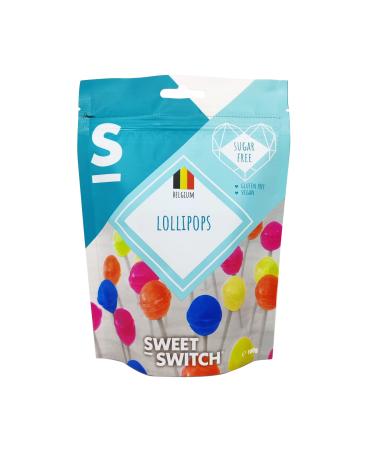 SWEET-SWITCH - 12 x 100g - Lollipopland - Fruit lollipops - 144 Lollipops - Sweets - Fruit - Sugar free - Gluten free - Fat free - Keto