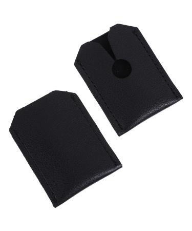 Adocarn protective cover 2 piece of razor-art leather storage cover for shaving head leather cover for razor portable shaver bag made of leather shavering saucepan cover safety rasier case