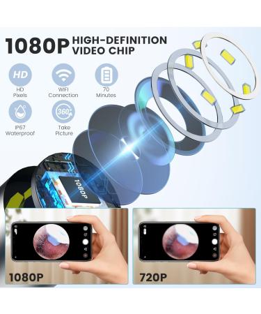 Smart Earwax Removal Kit with HD Camera & Light - Wireless Ear Cleaner for iPhone Android - Includes 8 Earmuffs - White - Buy Online on GoSupps.com