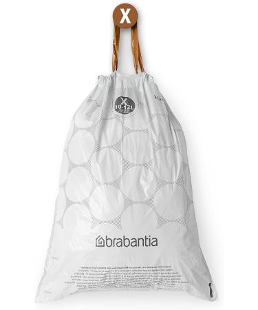 Brabantia PerfectFit Donation Pack - Extra Strong White Garbage Bags (Code X 10L/12L) - 40 Count - Buy Online on GoSupps.com