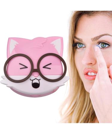 Fellflying Cartoon Animal Contact Lens Travel Case - Portable Squirrel Pink for Daily Use & Trips | Lens Care Products - Buy Online on GoSupps.com