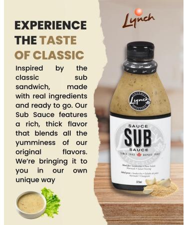 Lynch Sub Sauce - 375 ml. A classic sauce ideal as a dressing and perfect for making best submarine sandwich at home! - Buy Online on GoSupps.com