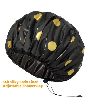 Adjustable Satin Lined Shower Cap for Curly Hair | Waterproof & Large | 100% Silky Satin Interior | Hair Protection for Women and Men - Buy Online on GoSupps.com