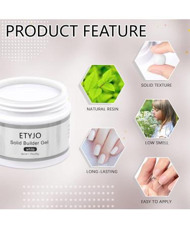 Buy Etyjo Builder Gel 50g - White Solid Nail Extension & Art Gel | Non-Stick 3D Carving Gel for Salon & DIY Use - International Shipping Available - Buy Online on GoSupps.com