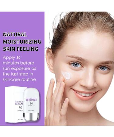 Sunscreen SPF 50+ Moisturizing Suncream SPF 50+ PA++++ Organic Sun Cream SPF 50 Face Sun Screen Long Lasting UVA/UVB Sun Protection Brightening Skin Tone Not Greasy 50g - Buy Online on GoSupps.com