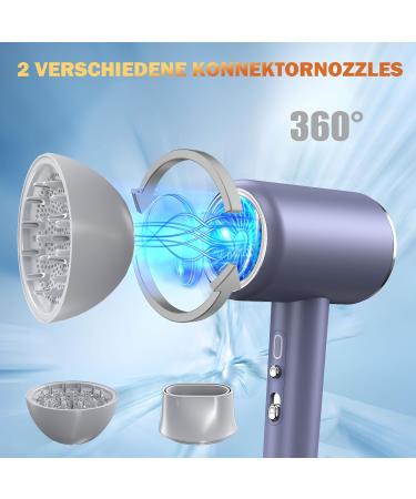 Janolty 2400W Hair Dryer with Diffuser & Nozzle | Ultra Quiet Ionic Technology | 2 Heat & 3 Speed Settings | Fast Heating & Constant Temperature - Buy Online on GoSupps.com