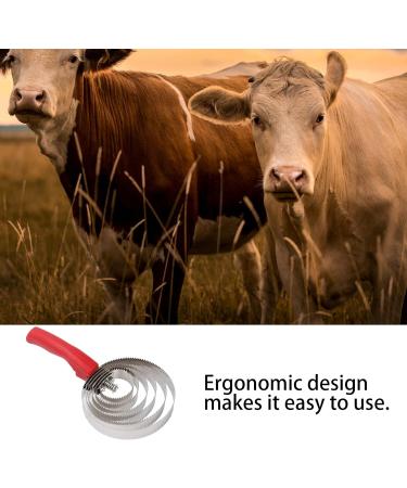 Curry Comb Reversible Stainless Steel Curry Comb Livestock Shedding Comb with Soft Touch Grip for Sheep Horses Cows(6 Rings) As shown - Buy Online on GoSupps.com
