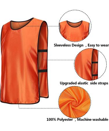 KUAIPAO Soccer Pinnies Training Vests - Orange, Size Large | Team Practice Jersey for Kids, Youth, and Adults - Buy Online on GoSupps.com